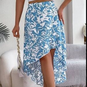 American Rag Cream and Purple High-Low Skirt